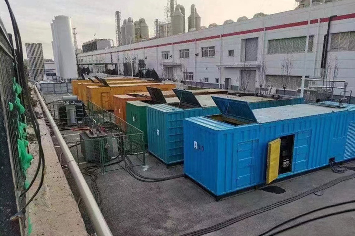 驿城发电机租赁施工现场